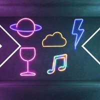 Néons en 4 styles : verre à vin, note de musique, nuage, éclair + nuage + planète ¿ Fonctionne avec piles et USB