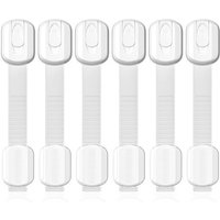 18.8*1.9cm Lot De 6 Bloque Loquets Bébé Verrouillage Enfant, Serrure De Sécurité Pour Bébé, Pas De Perçage Avec Adhésif Puissant, Convient Pour