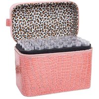 Boîte de rangement pour peinture à perles avec 84 emplacements, double fermeture éclair, poignée portable, format compact et mousse de protection