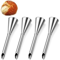 Ensemble de 4 douilles à glaçage saines pour la pâtisserie, en acier inoxydable durable, lavable au lave-vaisselle, design ergonomique