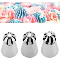Lot de 3 douilles à glaçage pour gâteaux ¿ Douilles à douille russes professionnelles pour pâtisserie et décoration