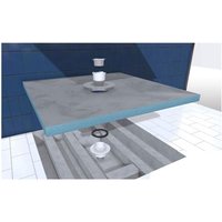 Receveur de Douche à Carreler 90x90 cm avec Bondes à Sortie Horizontale - Grille Noire