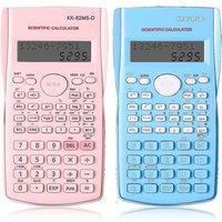 Calculatrice scientifique graphique dynamique ¿ Rose et bleu, 240 fonctions, affichage double ligne, adaptée aux examens