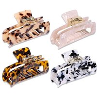 Lot De 4 Élégantes Barrettes À Cheveux En Écaille De Tortue ¿ Barrettes En Acrylique Durables Pour Tous Types De Cheveux ¿ Cadeau Idéal Pour Femme