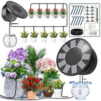 Arrosage Goutte à Goutte Énergie Solaire, Couvercle Rond Kit Arrosage Automatique pour Intérieur et Exterieur Balcon Jardin Plante