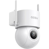 Aosu 3K 5MP Camera Surveillance WiFi Extérieure Filaire 360°PTZ Caméra IP Exterieur WiFi 2.4GHz, 400Lm Projecteur Vision Nocturne Couleur, Sécurité
