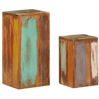Supports Pour Plantes Meuble Fleurs Lot De 2 Bois De Récupération Massif Marron Helloshop26 02_0045340