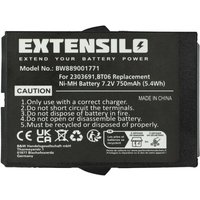 EXTENSILO Batterie remplacement pour Ikusi 2303691, BT06 pour opérateur télécommande industrielle (750mAh, 7,2V, NiMH)