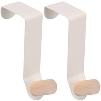 Crochets de suspension blancs pour porte de douche (lot de 2) pour portes de 3 à 4,5 cm ¿ Sans installation, résistants à la rouille, design élégant