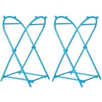 Lot de 2 supports pliables pour sacs poubelles de cuisine ¿ Support léger pour espaces organisés ¿ Plastique durable, bleu
