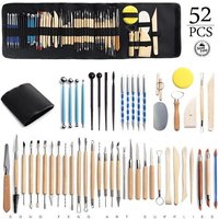 Kit d'outils poterie, argile polymère céramique, kit sculpture, modelage, poterie, d'argile sculpture avec sac rangement, tablier pour peinture sur