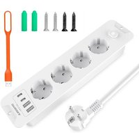 Multiprise Encastrable Avec 2 Usb-A Et 2 Type-C, Multiprises Intégrée 4 Prises 4000 W, 16 A, Prise Usb Encastrable Pour Plan De Travail, Table De