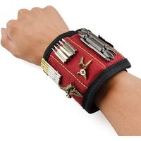 Bracelet Magnétique, 10 Puissants Aimants Forts Magnet Arm Band pour les Vis de Maintien, Clous, Mors, Attaches, Rondelles, Boulons, Ciseaux, Petits