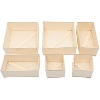 Lot de 6 organiseurs de tiroirs pour chaussettes, sous-vêtements et soutiens-gorge ¿ Boîtes de rangement élégantes beiges