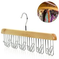 Élégant porte-cravates en bois avec 12 crochets ¿ Accessoire de rangement compact pour homme ¿ Idée cadeau idéale