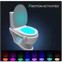 Veilleuse LED intelligente pour cuvette de toilettes avec 8 couleurs, détecteur de mouvement, installation facile ¿ Cadeau et décoration de salle de
