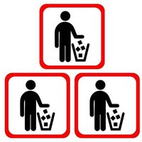 Lot de 3 autocollants colorés en PVC pour poubelles ¿ Autocollants créatifs pour la maison et l'école ¿ Faciles à appliquer et à retirer