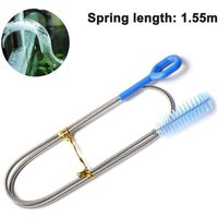 Brosse de débouchage flexible extra longue ¿ 1,55 m en nylon pour tuyaux, réservoirs et bouteilles