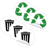Lot de 3 autocollants de recyclage en PVC durables pour poubelles ¿ Autocollants faciles à appliquer pour le tri des déchets et un mode de vie durable