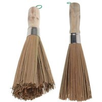 Lot de 2 brosses à casseroles en bambou ¿ Brosses de nettoyage de cuisine durables pour casseroles, poêles et plats ¿ Design ergonomique