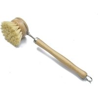 Brosse à vaisselle écologique en bambou ¿ Brosse à récurer naturelle pour un nettoyage de cuisine zéro déchet, biodégradable et sans plastique