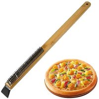 Brosse à pizza en fil d'acier de qualité supérieure avec grattoir