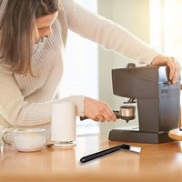 Lot de 2 brosses de nettoyage pour tête de machine à expresso ¿ Design incliné, poils en nylon durables, sans danger pour le matériel à café