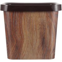 Poubelle rétro imitation bois ¿ Élégante poubelle de 10 L pour la maison et le bureau ¿ Facile à nettoyer et durable