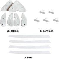 Kit de remplacement pour le nettoyage des vitres : 30 éponges triangulaires, 4 bandes en caoutchouc et clips pour une brillance sans traces