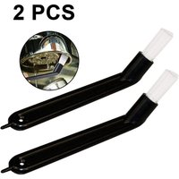 Ensemble de brosses de nettoyage pour machine à café : 2 brosses noires à tête coudée pour machines à expresso et moulins à café.