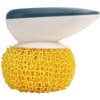 Brosse de cuisine amovible avec manche ¿ Boule de nettoyage efficace pour casseroles, plats et cuisinières ¿ Bleu