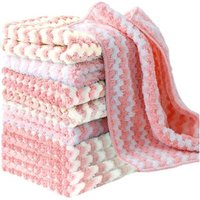 Lot de 10 chiffons de nettoyage en microfibre rose ¿ Super absorbants, anti-rayures, écologiques pour la maison, la voiture et la cuisine