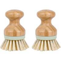 Lot de 2 brosses à vaisselle écologiques en bois massif pour un nettoyage efficace de la cuisine