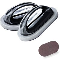 Lot de 2 éponges Nano Emery avec manche ¿ Brosse de nettoyage de cuisine durable pour casseroles, poêles et taches tenaces