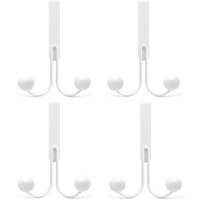 Lot de 4 crochets de porte ¿ Cintres en métal pour manteaux, sacs, chapeaux, écharpes ¿ Design compact et durable