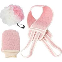 Ensemble de bain exfoliant haut de gamme : gants en coton, serviette et balle pour un nettoyage en profondeur et une relaxation optimale ¿ Durable et