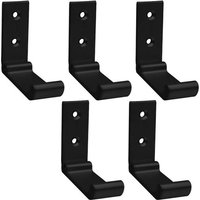 Lot de 5 crochets muraux pliables Bran - Crochets pour serviettes et vêtements en alliage d'aluminium peu encombrants, rotatifs à 90°, design durable