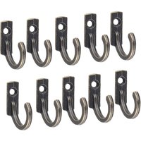 10 crochets muraux vintage ¿ Porte-clés rétro en alliage de zinc pour manteaux, chapeaux, serviettes et plus encore ¿ Finition bronze