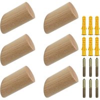 Crochets muraux en bois antiques - Lot de 6 patères robustes pour organiser votre maison et décorer avec style