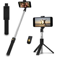 Perche Selfie Bluetooth, Extensible Portable Selfie Stick Avec Trépied Télécommande, Bâton Réglable Télescopique Rotation Support Téléphone Pour