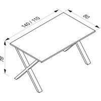 Vcm Bureau En Bois Table D'ordinateur Table De Travail Meubles De Bureau Lona X Argent Bureau En Bois Table D'ordinateur Table De Travail Meubles De