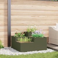 Jardinière Vidaxl 100x100x48 Cm Vert Olive Acier