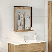 Miroir de salle de bain vidaXL Chêne artisanal 50x12x60 cm en bois d'ingénierie