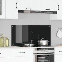 Plan de travail de cuisine vidaXL Noir 110x50x0,6 cm Verre trempé