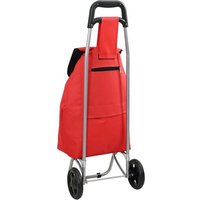 Chariot De Shopping Vidaxl Avec Roues Rouge 35 L