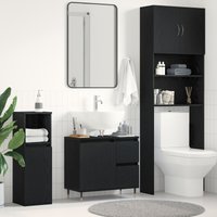 Meuble lavabo vidaXL Noir Chêne 65x33x60 cm Bois d'ingénierie