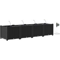 Jardinières Vidaxl Avec Système D'irrigation 4 Pcs Noir