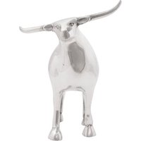 Sculpture de taureau vidaXL Argent 20x17x23 cm Aluminium