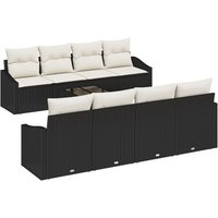 Vidaxl Ensemble De Canapé De Jardin 9 Pièces Avec Coussins Noir Rotin Synthétique