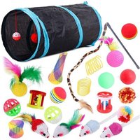 22 Pièces Chat Interactifs Pour D'intérieur Tunnel Souris Chaton Chat Plume Teaser Jouet